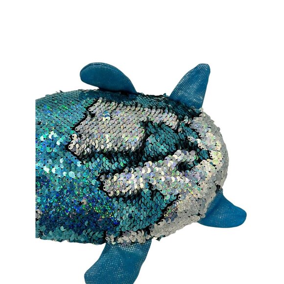 SHIMMEEZ SEQUINS 10 Inch PLUSH BLUE/Green Lamb‎ Sensory Toy Stuffed Animal - Picture 8 of 8